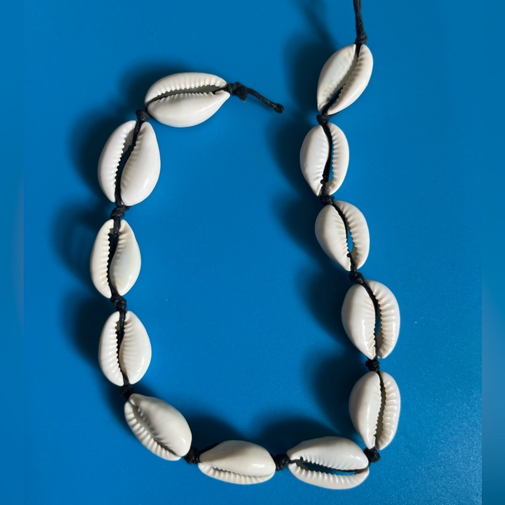Pooka shell choker necklace black